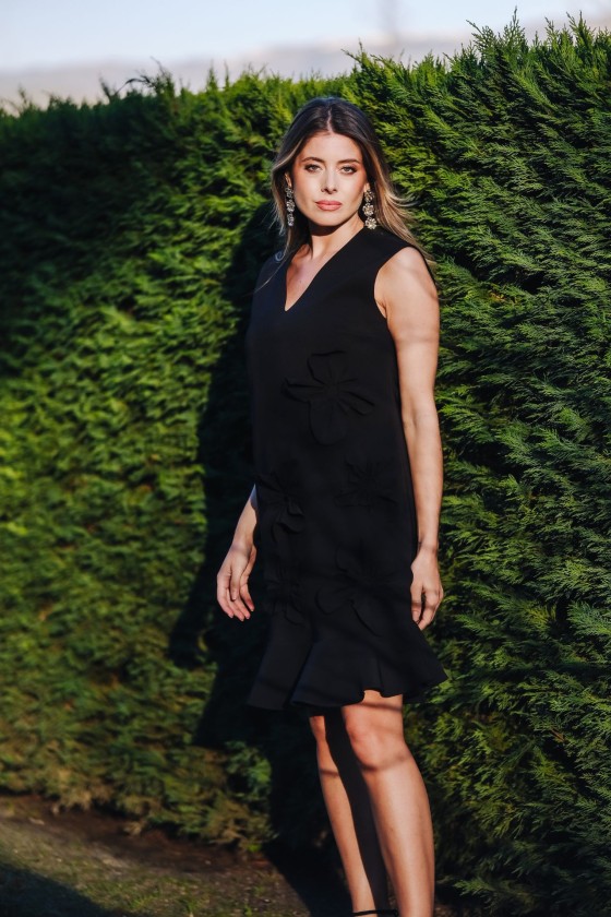 Vestido con flores 3D