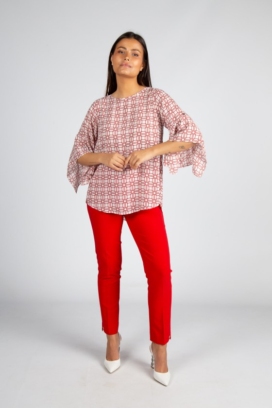 Blouse with back bow