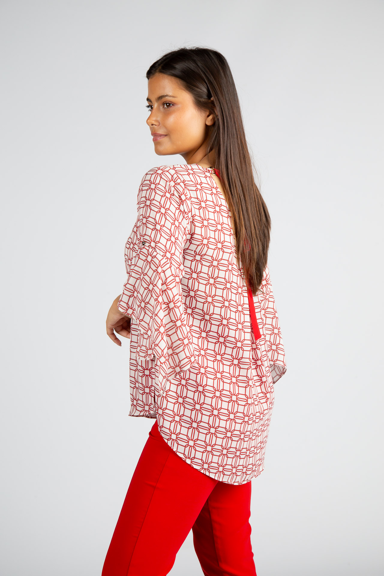 Blouse with back bow
