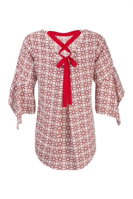 Blouse with back bow