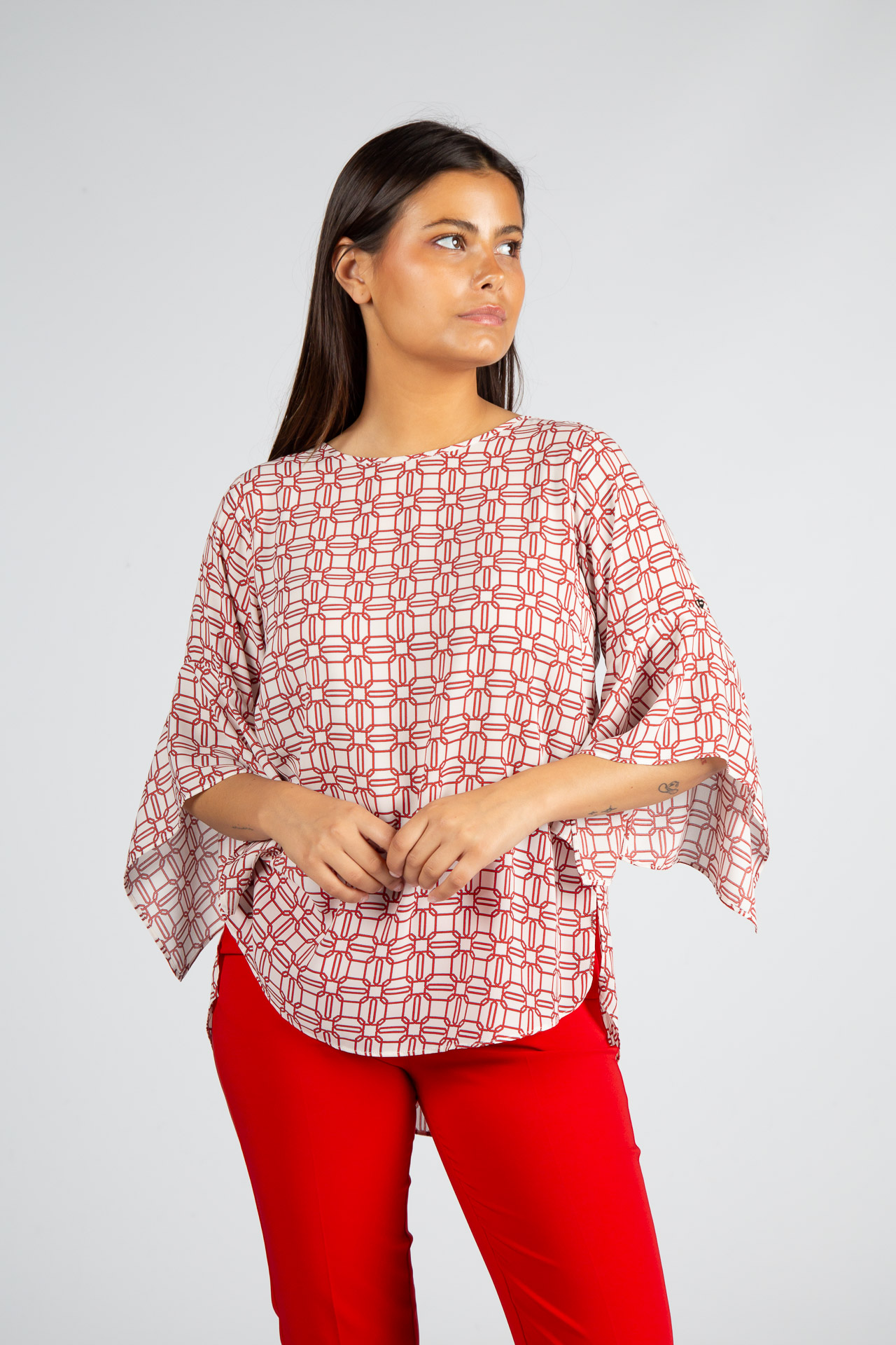 Blouse with back bow