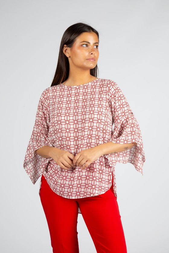 Blouse with back bow