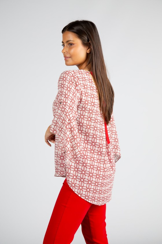 Blouse with back bow
