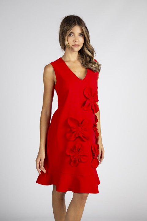 Vestido com flores 3D