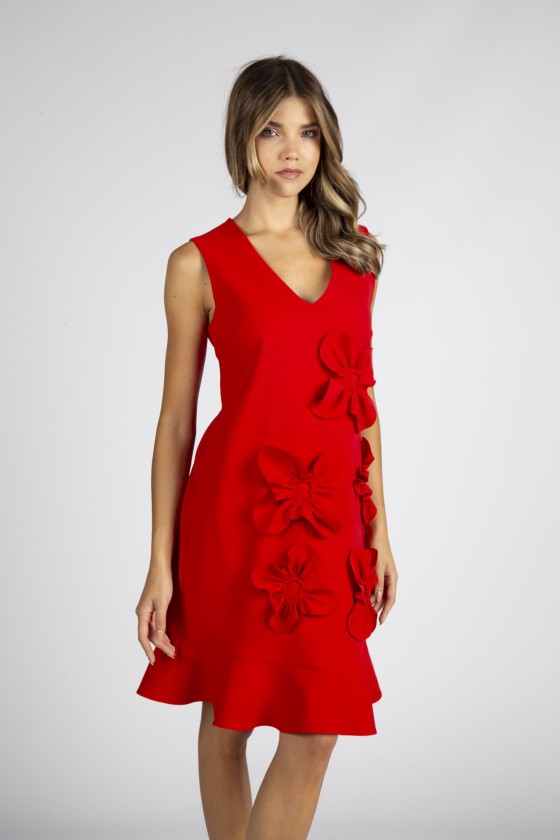 Vestido con flores 3D