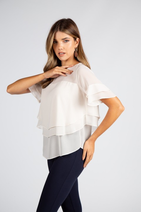 Blouse with overlapping layers