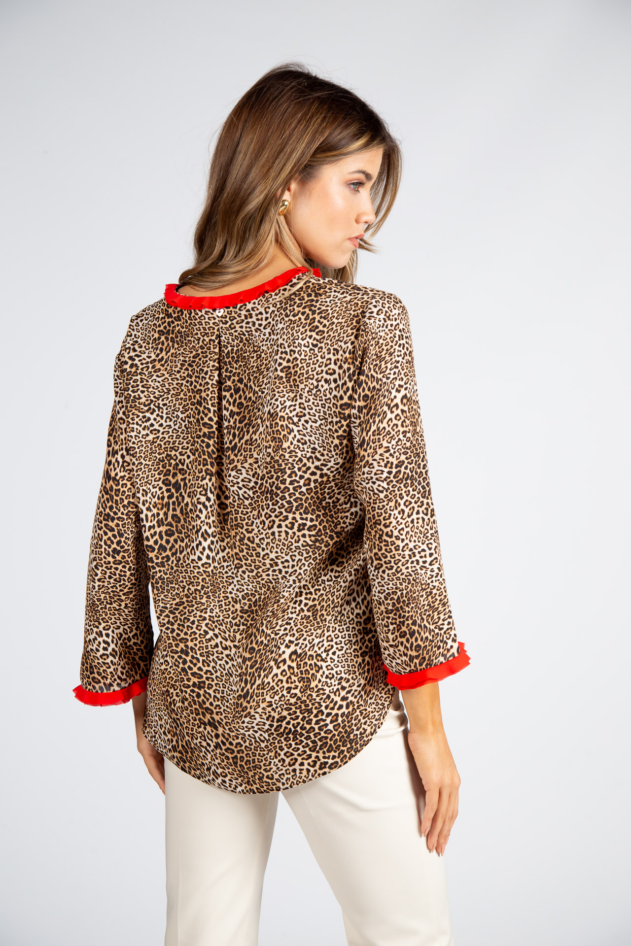 Túnica estampada escote en V