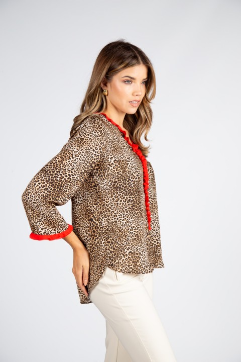 Tnica estampada escote en V