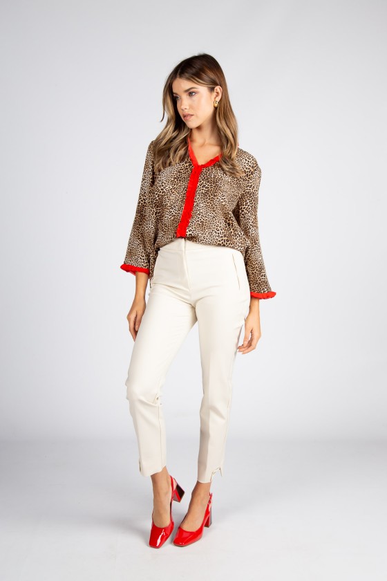 Tnica estampada escote en V