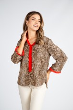 Tnica estampada escote en V
