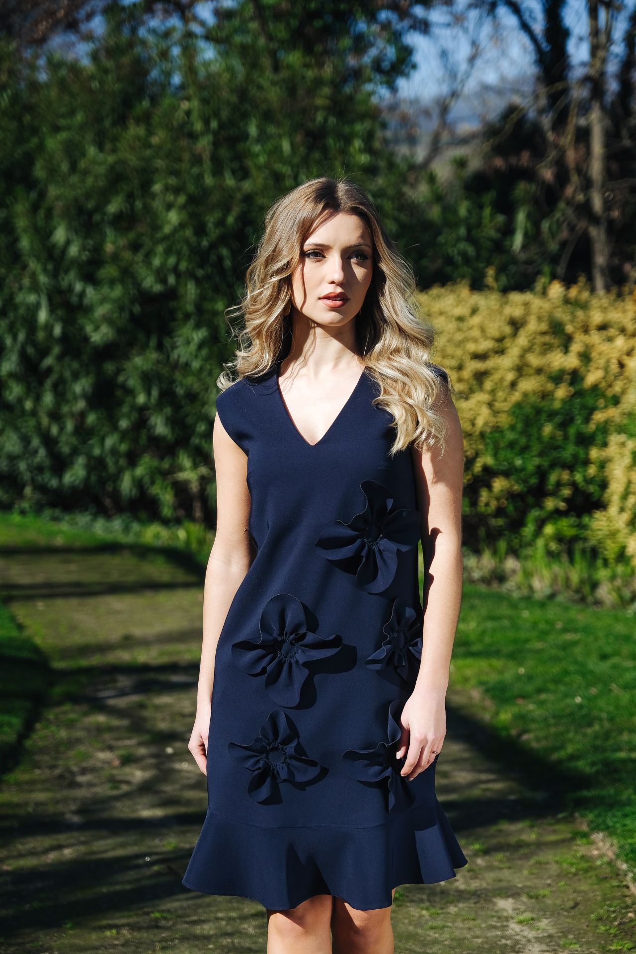 Vestido con flores 3D