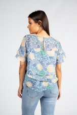Blouse with overlapping layers