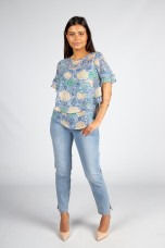Blouse with overlapping layers