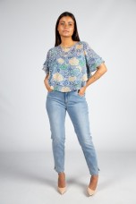 Blouse with overlapping layers
