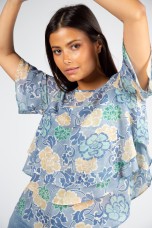 Blouse with overlapping layers