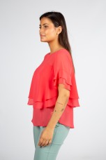 Blouse with overlapping layers