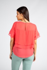 Blouse with overlapping layers