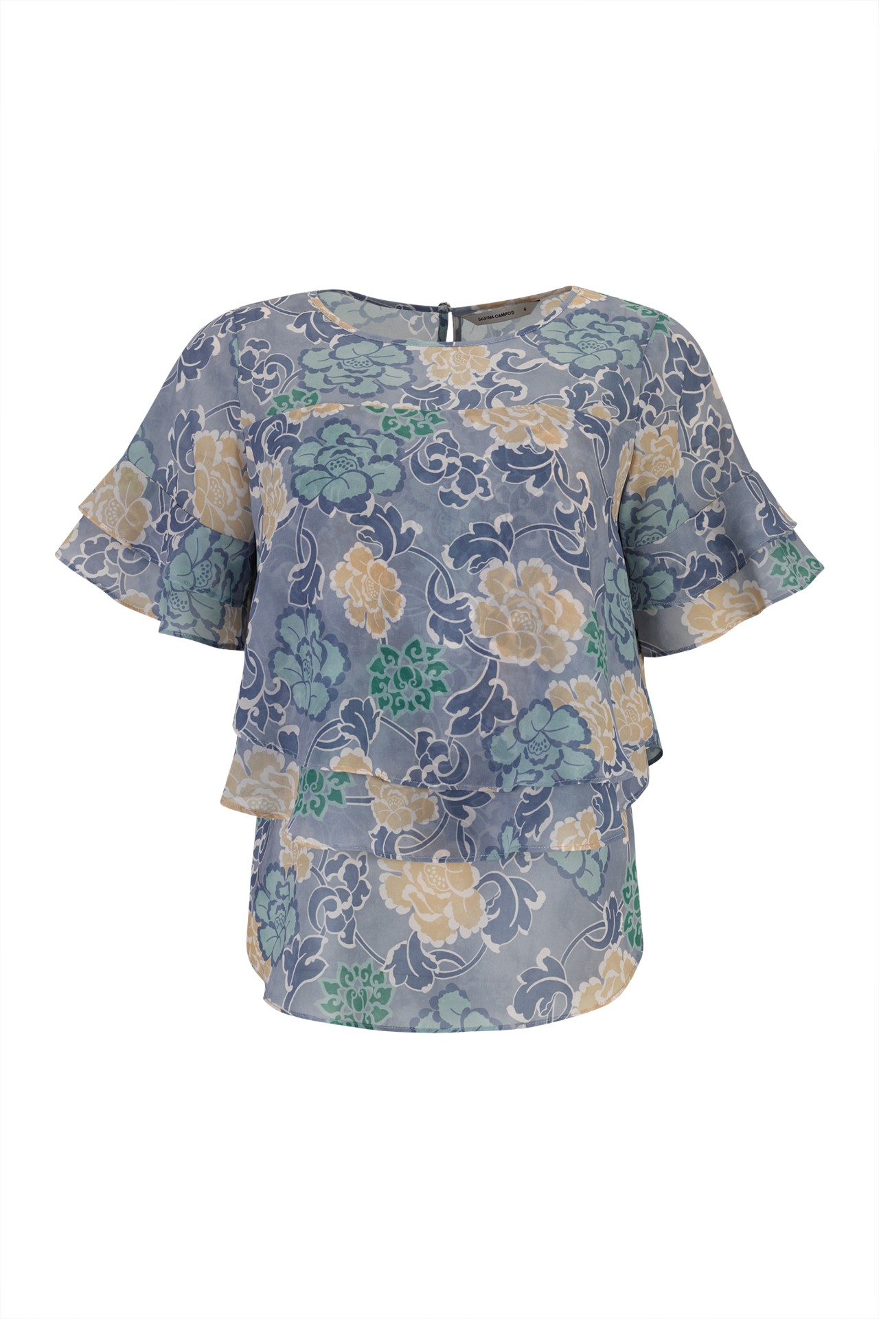 Blouse with overlapping layers