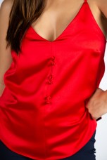Strap top with lined buttons