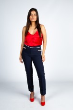 Strap top with lined buttons