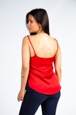 Strap top with lined buttons