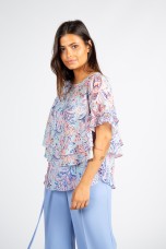 Blouse with overlapping layers