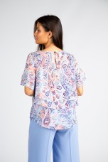 Blouse with overlapping layers