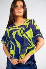 Blouse with overlapping layers