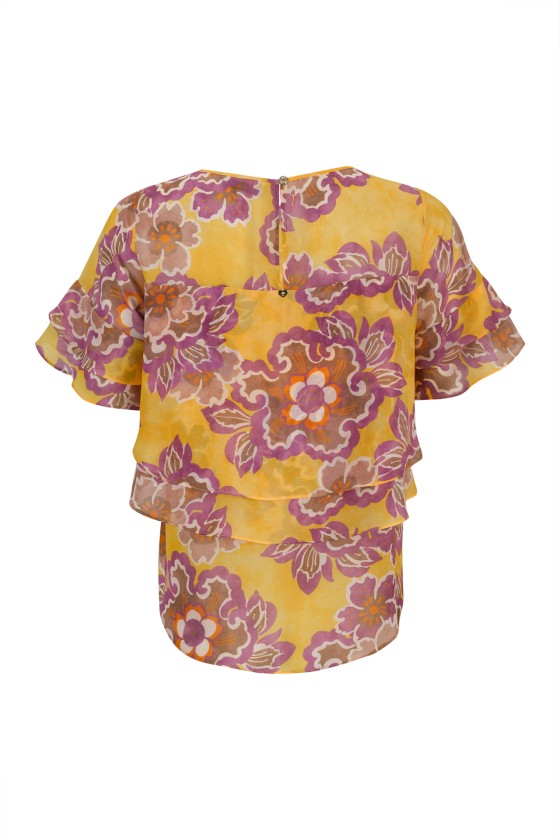 Blouse with overlapping layers