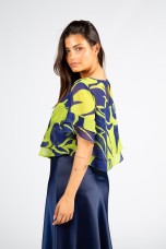 Blouse with overlapping layers
