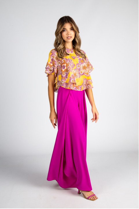 Blouse with overlapping layers