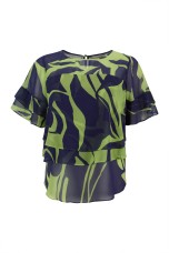 Blouse with overlapping layers