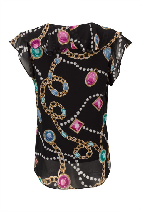 Short-sleeved blouse with ruffles