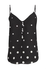 Strap top with lined buttons
