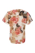 Blouse with ruffles and lined buttons