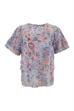 Blouse with overlapping layers