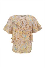 Blouse with overlapping layers