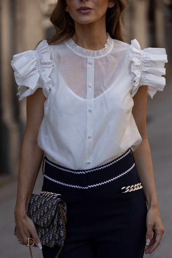 Top em organza de viscose