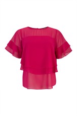 Blouse with overlapping layers