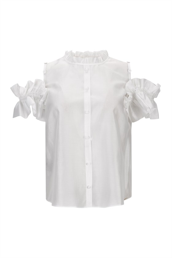 Top em organza de viscose