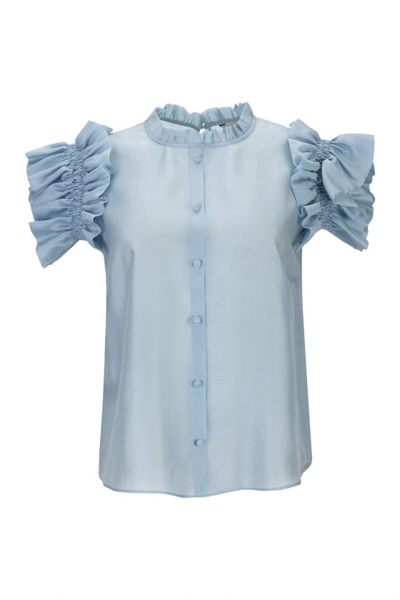 Top em organza de viscose
