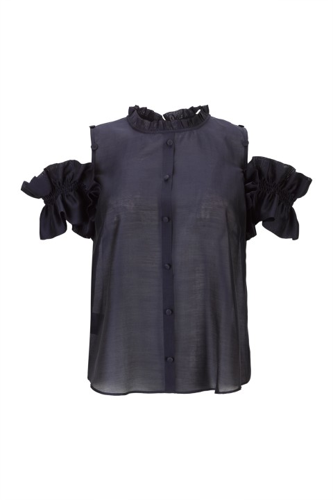 Top de organza de viscosa