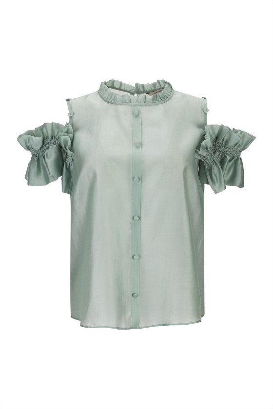 Top de organza de viscosa