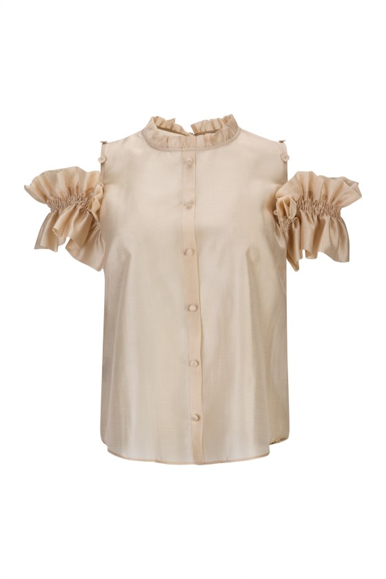 Top em organza de viscose