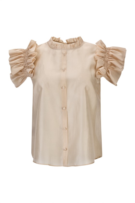 Top em organza de viscose