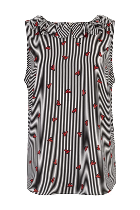 Sleeveless top with ruffle