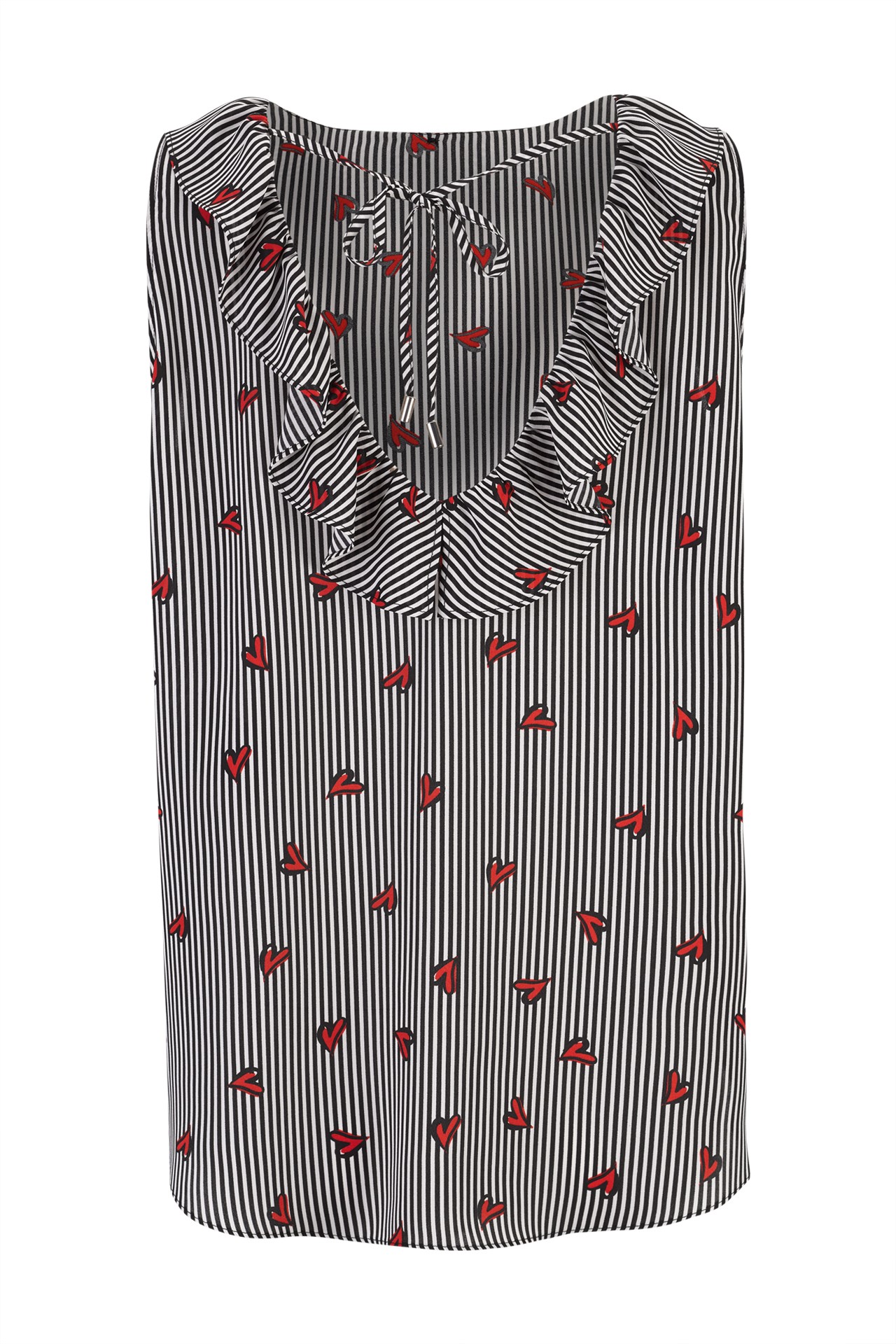 Sleeveless top with ruffle