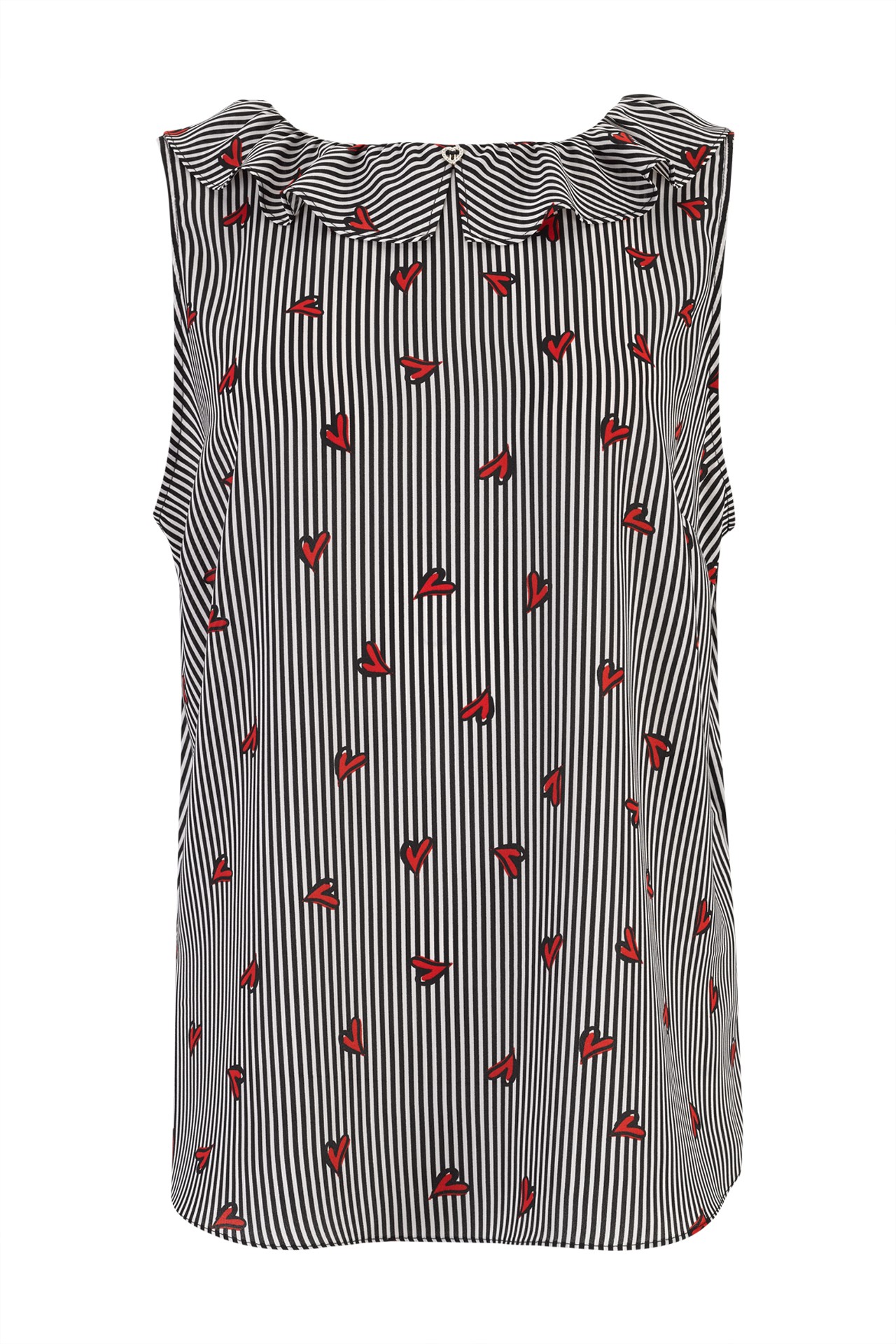Sleeveless top with ruffle