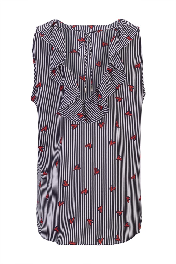 Top sem mangas com folho