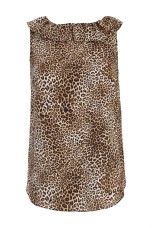 Sleeveless top with ruffle